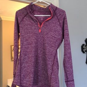 Purple 1/2 zip fleece lined pullover. Size small